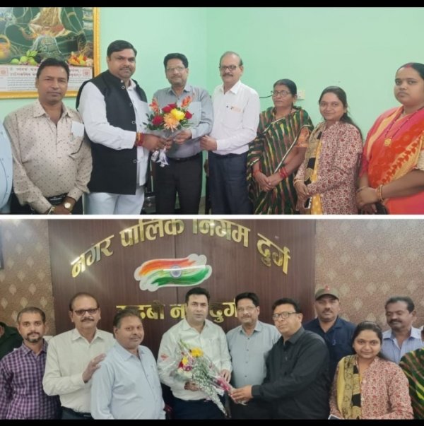 विधायक एवं महापौर से मिले निगम कर्मचारी संघ के नव निर्वाचित पदाधिकारी