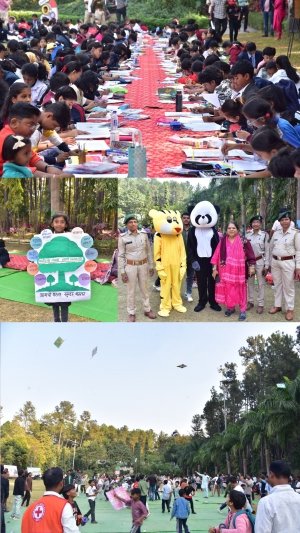 मकर संक्रांति पर लामनी पार्क में दिखा प्रकृति और संस्कृति का अनूठा संगम, चित्रकला और पतंगबाजी में उमड़ा जनसैलाब