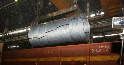 बीएसपी ने एसएई 1008 वायर रॉड कॉइल्स का चौथा रैक नेपाल किया निर्यात