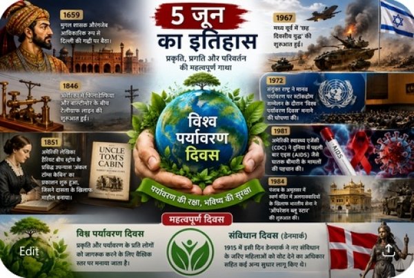 5 जून का इतिहास: विश्व पर्यावरण दिवस से लेकर ऑपरेशन ब्लू स्टार तक, इस दिन दर्ज हैं कई महत्वपूर्ण घटनाएं