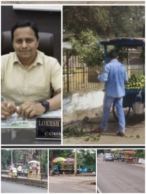 क्या आयुक्त चंद्राकार द्वारा की जा रही सिर्फ दिखावे की कार्यवाही , सड़कों पर अभी भी है अतिक्रमण जारी