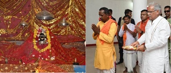 मुख्यमंत्री ने कटेकल्याण के दंतेश्वरी मंदिर में की पूजा-अर्चना