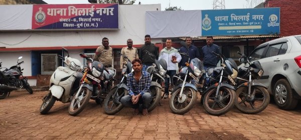 चोरी के लाखों रूपए के वाहन जप्त,दुर्ग पुलिस की कार्यवाही अंतर जिला वाहन चोर गिरफ्तार