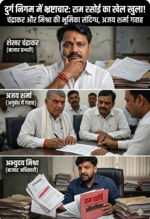 दुर्ग निगम में सुशासन तार-तार: भ्रष्ट तंत्र की ढाल बने अभ्युदय मिश्रा और शेखर चंद्राकर, भाजपा की छवि पर कालिख पोत रहा बाजार विभाग